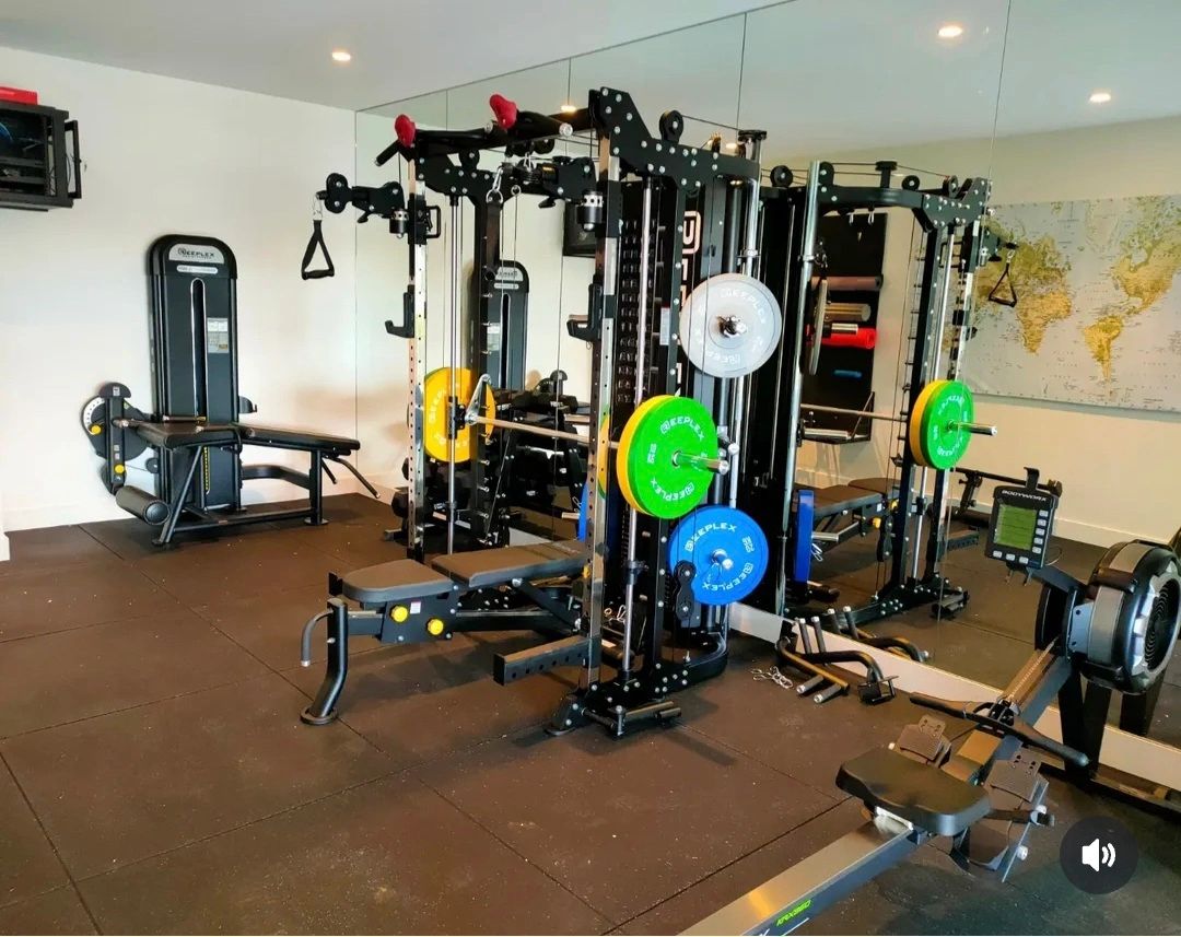 Triumph gym installation — comprehensive multi-station weight training setup